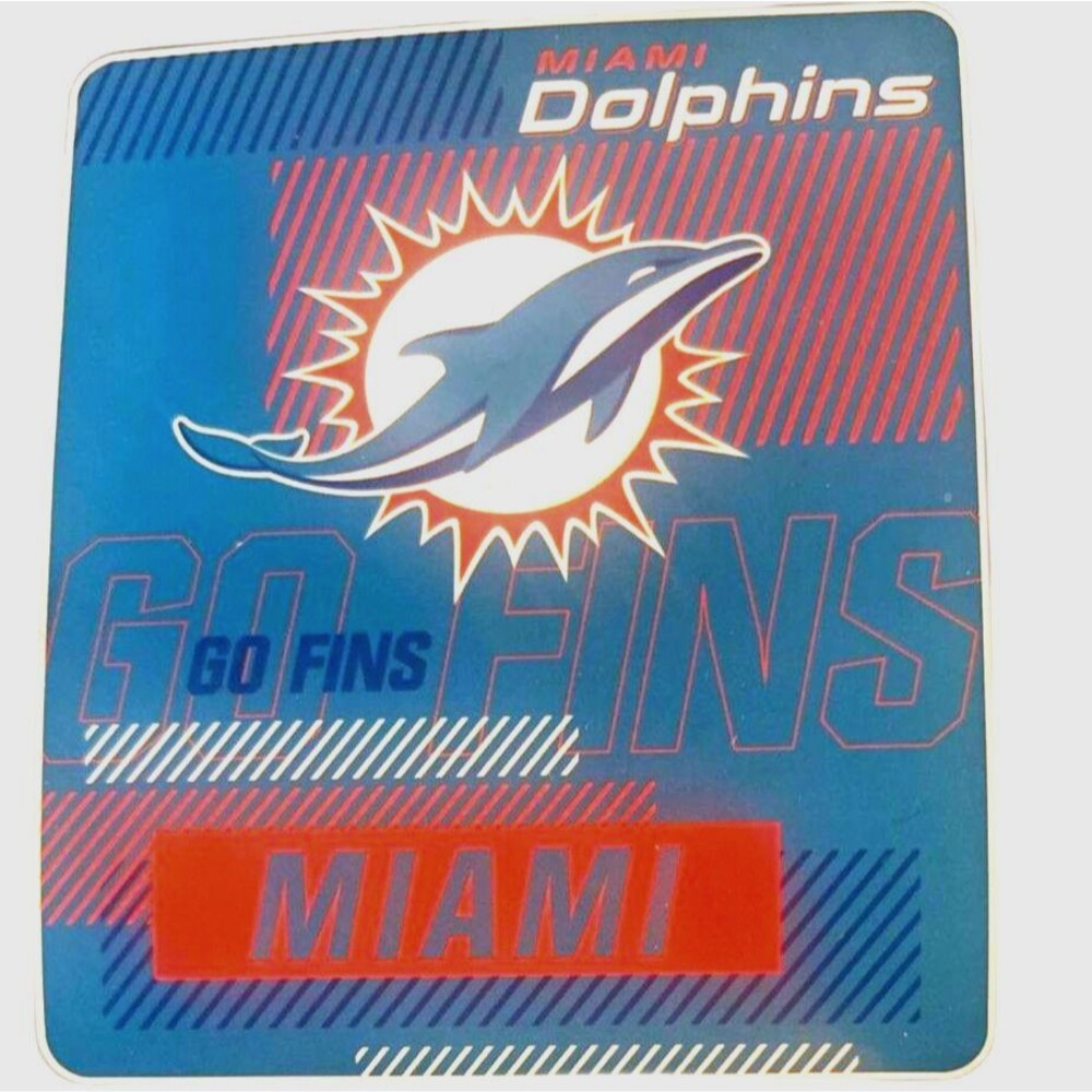 NFL Official MIAMI DOLPHINS Throw Blanket Cloud Sherpa Super Plush 60"X70"